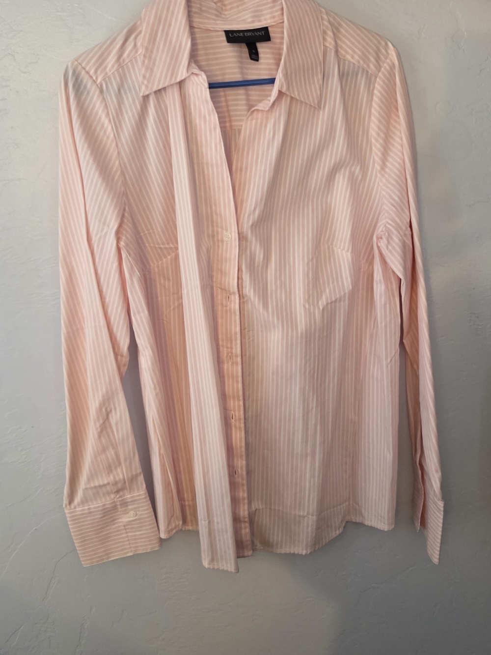 Lane Bryant Light Pink Striped Men's Dress Shirt